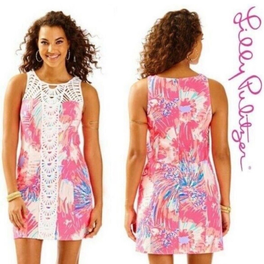 Lilly Pulitzer Pink and Blue Floral Mini Dress
